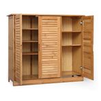 Bambu Ayakkabı Saklama Dolabı 4/5 Katmanlı Serbest Ayakta Ayakkabı Rafı Kapılı Şık Giriş Koridor Oturma Odası Yatak Odası için - Bej Renk