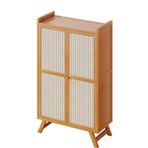 Bambu Ayakkabı Saklama Dolabı Ayarlanabilir Bölücü ve 2 Kapılı Bağımsız Ayakkabı Rafı En Koridor 5/7 Katmanlı Ayakkabı Dolabı
