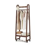 Bambu Bağlantısız Giysi Rafı 5 Raflı - Coats Elbiseler Pantolon ve Ayakkabılar için Şık Giysiler Asma Rafı - 80x40x160cm Dayanıklı Depolama Çözümü