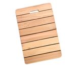 Bambu Banyo Paspası Kaymaz Ahşap Zemin Paspası Kolay Depolama ile Bambu Ördek Tahtası Banyo Aksesuarları Dış Mekan Duş ve Spa için 75x85cm/30x33in