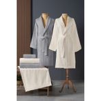 Bambu Bornoz Seti Lisse Coin Ivory
