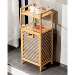 Bambu Çamaşır Sepeti Raflı & Banyo Rafı 40x30x95 cm