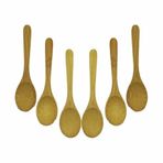 Bambu Çay Kaşığı Seti, Oval Ahşap Kaşık, Doğal Bambu Malzeme, 6 Parça