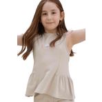 Bambu Çiçek Nakışlı Çocuk Bluz Bej