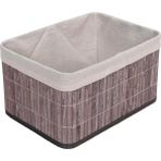 Bambu Çok Amaçlı Saklama Kutusu Düzenleyici Derin Boy Organizer, Dekoratif Bambu Düzenleyici Gri (32X23X17CM)