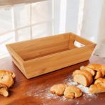 Bambu Ekmek Sepeti 23X13X7CM, Sunumluk, Şık ve Kullanışlı Ekmeklik - Seçenek 1