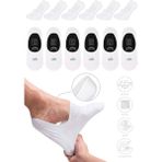 Bambu Erkek Babet Çorap Dikişsiz Görünmez Kaydırmaz Topuk Silikonlu Premium 6'lı Paket - 40 - 45 - Beyaz