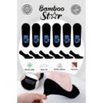 Bambu Erkek Babet Siyah Çorap Dikişsiz Görünmez Kaydırman Topuk Silikonlu Premium 6'lı Siyah Paket
