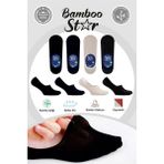Bambu Erkek Çorap Dikişsiz Görünmez Terletmez Fileli Kaydırmaz Topuk Silikonlu Premium 4lü Paket
