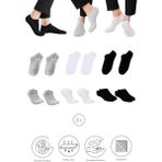 Bambu Erkek Sneaker Çok Renkli Çorap Dikişsiz Görünmez Bilekte Spor Çorap Premium 6'lı Paket - Siyah - Beyaz - Gri Melanj - 40 - 45
