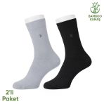 Bambu Erkek Soket Çorabı - 2 Çift - Dikişsiz - Gori -17135 - Set 2