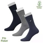 Bambu Erkek Soket Çorap- 3 Çift - Dikişsiz - Akça - 17652 - Set 1