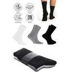 Bambu Erkek Soket Uzun Düz Renkli Melanj Çorap Dikişsiz Premium Paket 3'lü / Yıkamalı Kokulu Soft Çorap - Siyah - Beyaz - Gri Melanj - 40 - 45