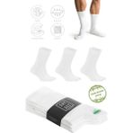 Bambu Erkek Soket Yazlık Uzun Düz Renk Çorap Dikişsiz Premium Paket 3'lü / Yıkamalı Soft Çorap - 40 - 45 - Beyaz