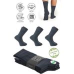Bambu Erkek Soket Yazlık Uzun Düz Renk Çorap Dikişsiz Premium Paket 3'lü / Yıkamalı Soft Çorap - 40 - 45 - Füme