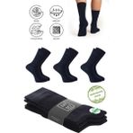 Bambu Erkek Soket Yazlık Uzun Düz Renk Çorap Dikişsiz Premium Paket 3'lü / Yıkamalı Soft Çorap - 40 - 45 - Lacivert