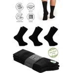 Bambu Erkek Soket Yazlık Uzun Düz Renk Çorap Dikişsiz Premium Paket 3'lü / Yıkamalı Soft Çorap - 40 - 45 - Siyah