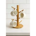Bambu Fincan Rafı, Bambu Bardaklık (35Cm)