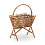 Bambu Gazetelik – Doğal Rattan Görünümlü Dergilik, Şık & Dayanıklı Gazete Tutucu, Salon – Ofis – Balkon – Kış Bahçesi için Dekoratif Bambu Gazetelik