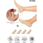 Bambu Kadın Babet Bej Çorap Dikişsiz Görünmez Kaydırmaz Topuk Silikonlu Premium 4'lü Paket - 36 - 40