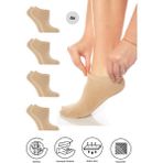 Bambu Kadın Sneaker Renkli Çorap Dikişsiz Görünmez Bilekte Spor Çorap Premium 4'lü Paket - 36 - 40 - Bej