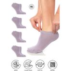 Bambu Kadın Sneaker Renkli Çorap Dikişsiz Görünmez Bilekte Spor Çorap Premium 4'lü Paket - 36 - 40 - Lila