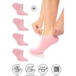 Bambu Kadın Sneaker Renkli Çorap Dikişsiz Görünmez Bilekte Spor Çorap Premium 4'lü Paket - 36 - 40 - Pembe
