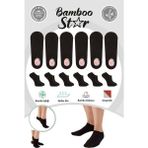 Bambu Kadın Sneaker Siyah Çorap Dikişsiz Görünmez Bilekte Görünmez Spor Çorap Premium 6'lı Paket - 36 - 40