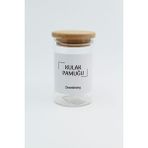 Bambu Kapak Cam Kulak Pamuğu Kavanozu Kutusu 250ML