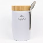 Bambu Kapak Yemek Termosu 500ML Çelik Termos Beyaz 12 Saat Sıcak Tutar - 500 ml