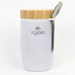 Bambu Kapak Yemek Termosu 500Ml Çelik Termos Beyaz 12 Saat Sıcak Tutar