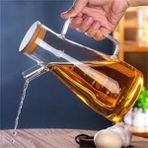 Bambu Kapaklı 900ML Borosilikat Cam Yağlık & Sosluk