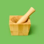 Bambu Kare Havan - Açık Kahverengi - 7X10x10 Cm