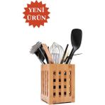 Bambu Kare Kaşıklık, Bambu Kutu, Kalemlik Depolama 10x15 Cm.