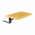 Bambu Katlanabilir Başucu Rafı - Dizüstü Bilgisayar Kitapları ve İçecekler için Klipsli Tepsi - Küçük Alanlar ve Yurt Odaları için Yüzer Komodin Depolama (22x33 cm/8x13 inç) - Doğal Kaplama