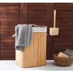 Bambu Katlanabilir Çamaşır Sepeti Dikdörtgen Kirli Sepeti 42X32X50