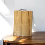 Bambu Kesme Sunum Tahtası - Metal Saplı Et Ekmek Sebze Kesme Tahtası (Medium)