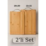 Bambu Kesme Tahtası 2’li Set (20X30 cm & 22X32 Cm)