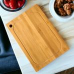 Bambu Kesme Tahtası Antibakteriel Yıkanabilir Doğrama Tahtası Dikdörtgen 32 x 22 cm Orta Boy