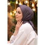 Bambu Kraş Eşarp (Tesettür Giyim, %100 Pamuk, Hafif, Rahat, Şık, Yüksek Kalite, Uygun Fiyat, Hijab, Shawl, Scarf, Lux, Original) - Füme