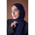 Bambu Kraş Şal (Tesettür Giyim, %100 Pamuk, Hafif, Rahat, Şık, Yüksek Kalite, Uygun Fiyat, Hijab, Shawl, Scarf, Lux, Original) - Lacivert