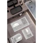 Bambu Kumaş Kaymaz Tabanlı Yıkanabilir 3'Lü Klozet Takımı Dijital Baskı Banyo Paspas Seti Bklz0002 Renkli 60 X 100