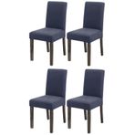 Bambu Nano Kumaş Likralı Sandalye Kılıfı Lastikli Yıkanabilir Esnek Sandalye Örtüsü 4’lü Set (Antrasit)