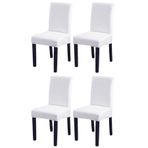 Bambu Nano Kumaş Likralı Sandalye Kılıfı Lastikli Yıkanabilir Esnek Sandalye Örtüsü 4’lü Set (Beyaz)