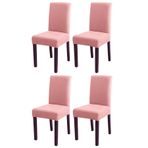 Bambu Nano Kumaş Likralı Sandalye Kılıfı Lastikli Yıkanabilir Esnek Sandalye Örtüsü 4’lü Set (Somon)