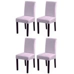 Bambu Nano Kumaş Likralı Sandalye Kılıfı Lastikli Yıkanabilir Esnek Sandalye Örtüsü 4’lü Set (Taş)