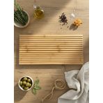 Bambu Oluklu Sunum Tahtası, Doğal Renk, 39x18 cm, 1.5 cm Kalınlık, Birinci Sınıf Kalite