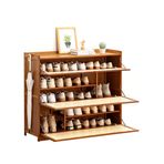 Bambu Rattan Ayakkabı Dolabı Açılır Kapılı Serbest Ayakta Ayakkabı Rafı En Uygun Spor Ayakkabı Deri Ayakkabı Yüksek Topuklu Terlik 100 x 33 x 85 cm