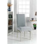 Bambu Sandalye Kılıfı Yıkanabilir Likralı Esnek Lastikli Sandalye Örtüsü 6'lı - 38 x 56 cm - Gri
