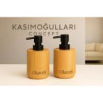 Bambu Sıvı Sabunluk 2’Li Set Mat Siyah Pompalı Doğal Ahşap Sabun Dispenseri Banyo & Mutfak Aksesuarı